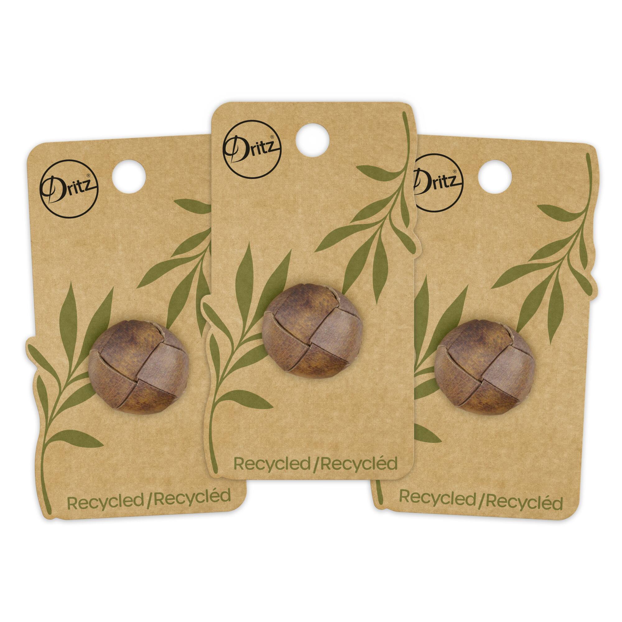Dritz® 23mm Weaved Recycled Leather Round Shank Buttons, 3ct.